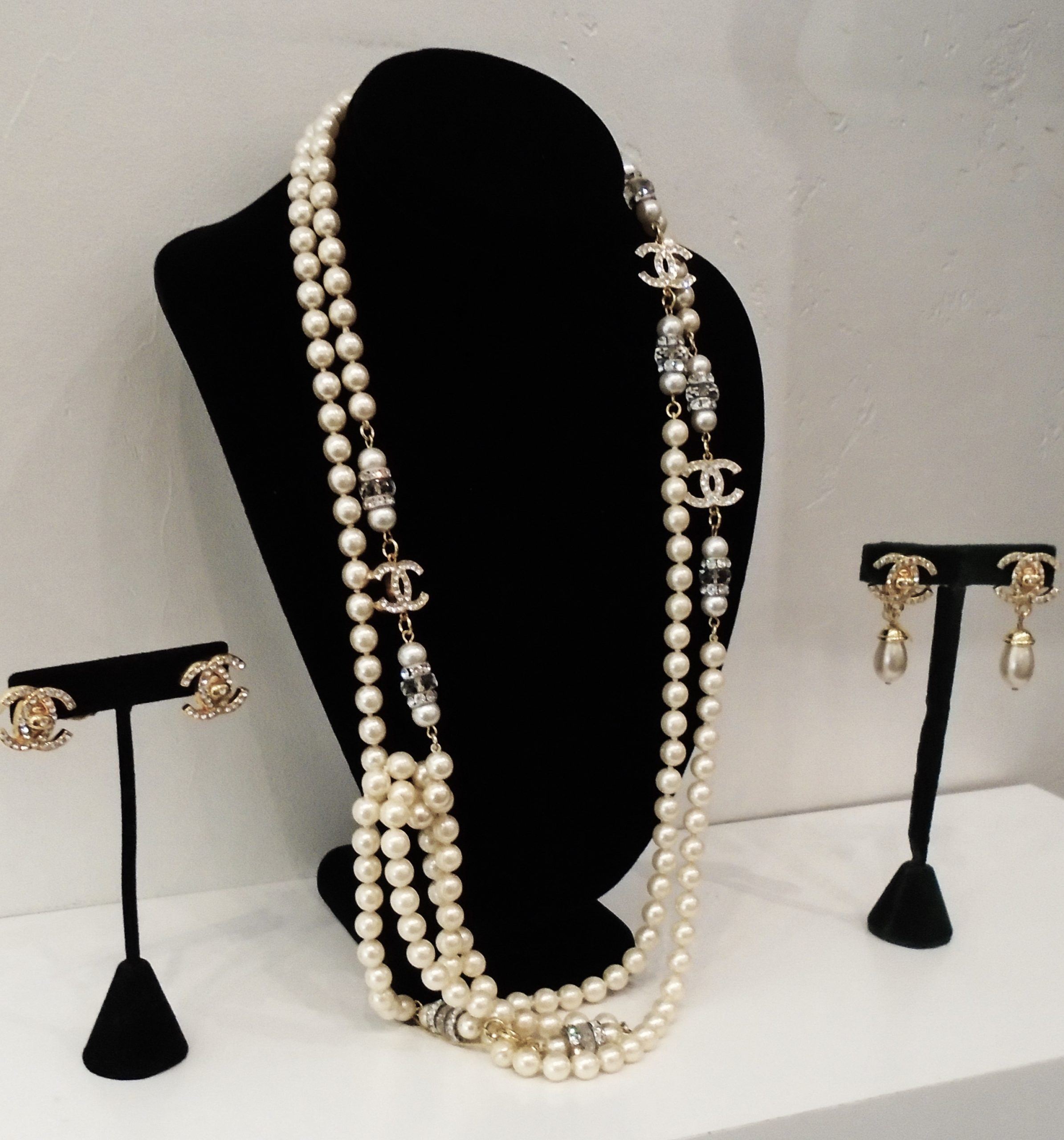 Chanel Jewelry Stud Vintage Earrings, 925 Sterling Silver Real Pearl -  Tracesilver